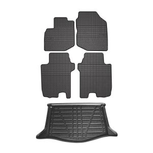 Honda Jazz Floor-Trunk Mats - Omac - El-Toro & YPS - Black - '07-'14